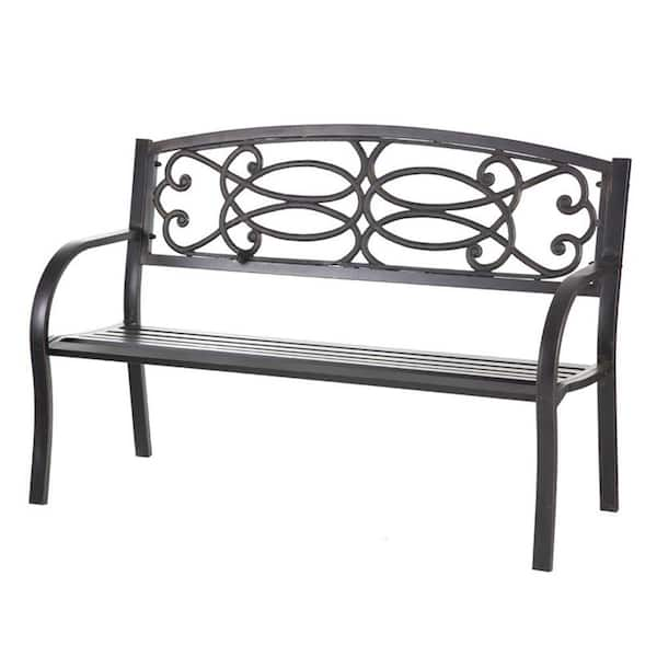 Cape Craftsman 50.5 in. Metal Outdoor Garden Bench 2GM331 - The Home Depot