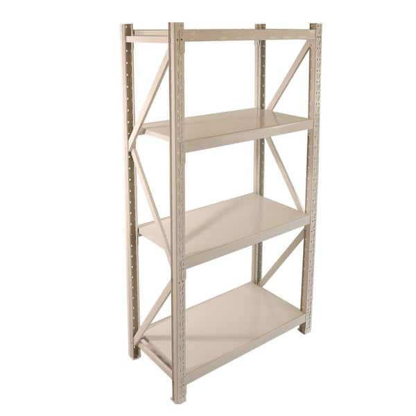 Siavonce 4-Shelf Capacity Garage Storage Shelves Heavy Duty Pantry Organizer, Beige