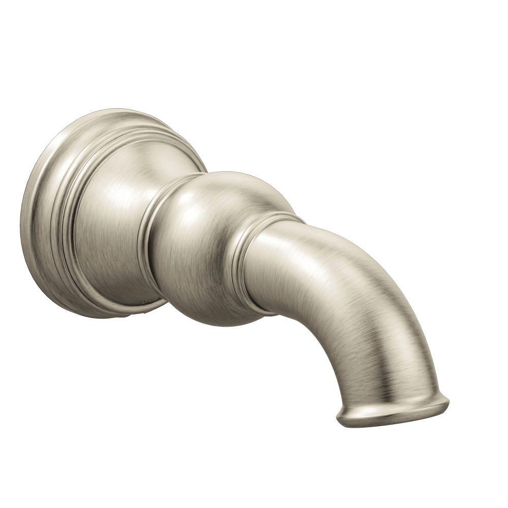 MOEN Weymouth NonDiverter Tub Spout in Brushed Nickel S12105BN The Home Depot
