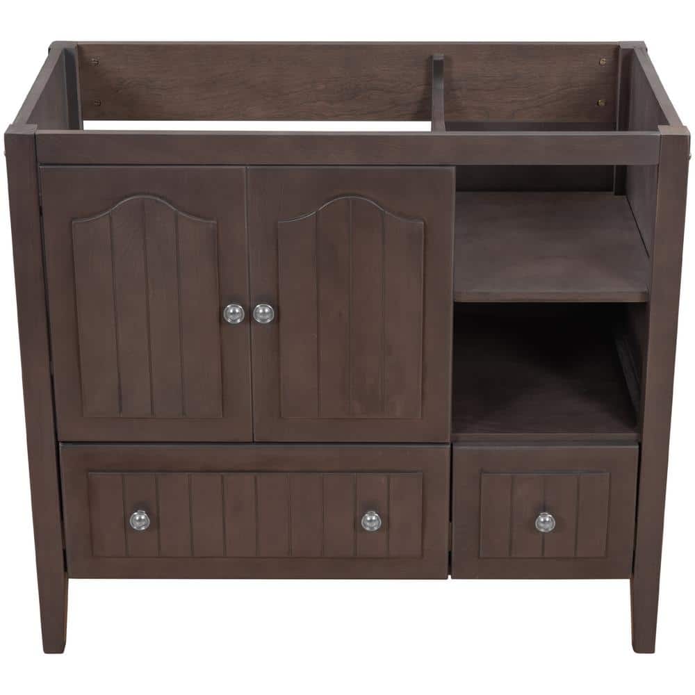 36 in. W x 18 in. D x 31 in. H Bath Vanity Cabinet without Top in Brown