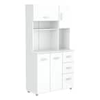 Laricina 35.04 in. x 15.35 in. x 66.14 in. Microwave Storage Utility Cabinet in White