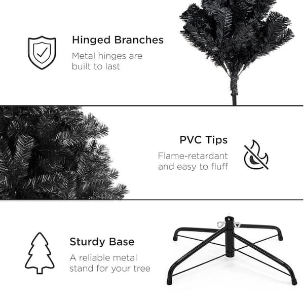 Best Choice Products 6 ft. Black Unlit Full Artificial