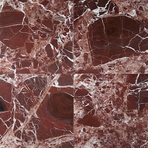 Rosso Levanto 12 in. x 12 in. Polished Marble Floor and Wall Tile (10 sq. ft./Case)