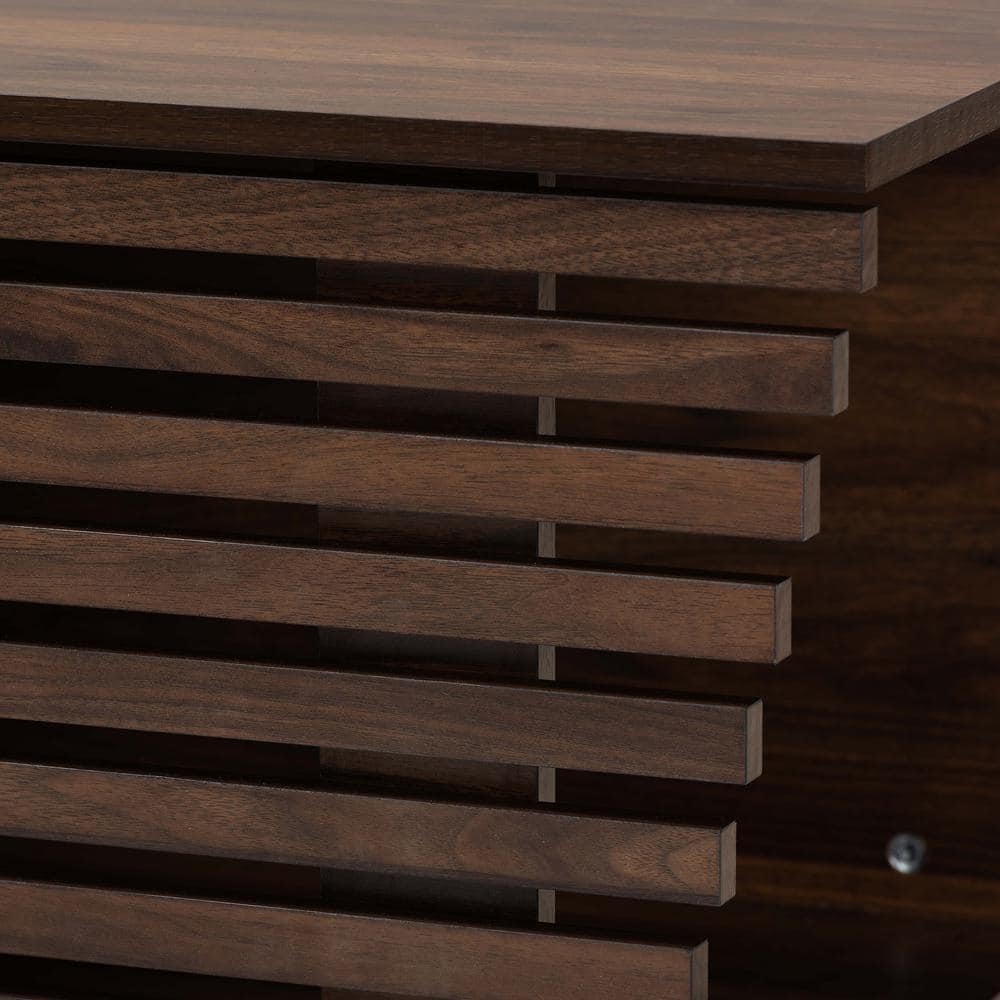 Walnut Brown Finished Wood Modern Cat Litter Box Cover House