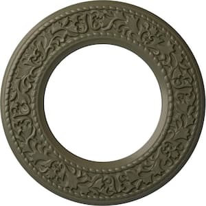3/4 in. x 13-3/8 in. x 13-3/8 in. Polyurethane Jet Blackthorn Ceiling Medallion, Painted Turtle
