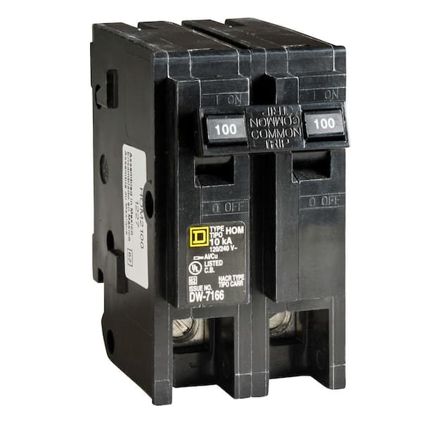 Square D Homeline 100-Amp 2-Pole Standard Trip Circuit Breaker Square D Homeline 100-Amp 2-Pole Standard Trip Circuit Breaker