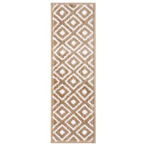 Valencia Beige/Ivory 9 in. x 28 in. Non-Slip Stair Tread Cover (Set of 13)