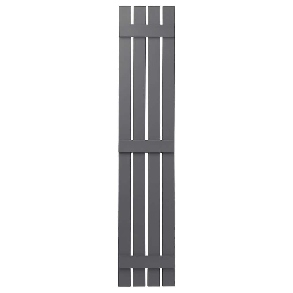 Ply Gem 16 in. x 75 in. Polypropylene 4Board Open Board and Batten Shutters Pair in Gray