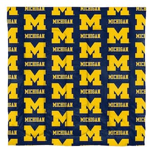 5-Piece Multi Colored Michigan Wolverines Rotary Queen Size Bed in a Bag Set