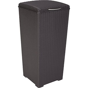 30 Gal. Brown Polypropylene Large Outdoor Trash Can, Suitable For Backyard Custody, Terrace and Kitchen