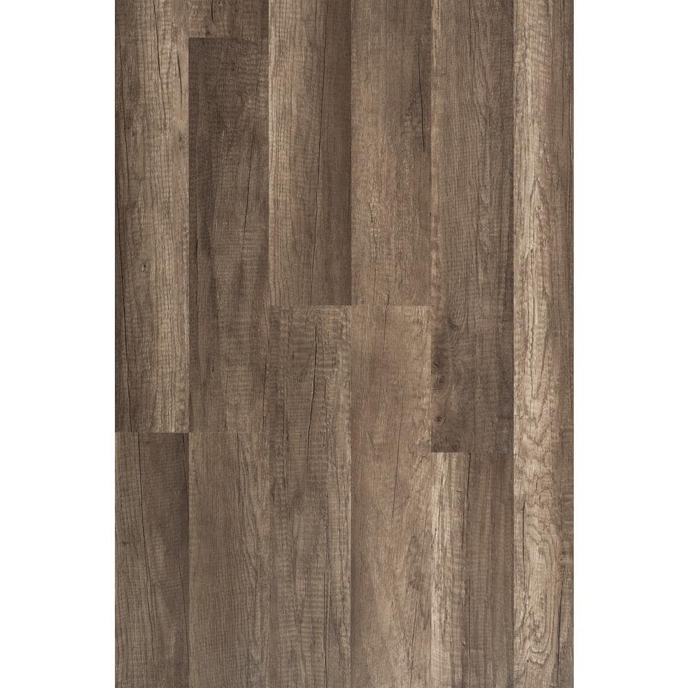 TrafficMaster Grey Oak 7 mm T x 8 in. W Laminate Wood Flooring (23.9  sqft/case) 360731-00375 - The Home Depot