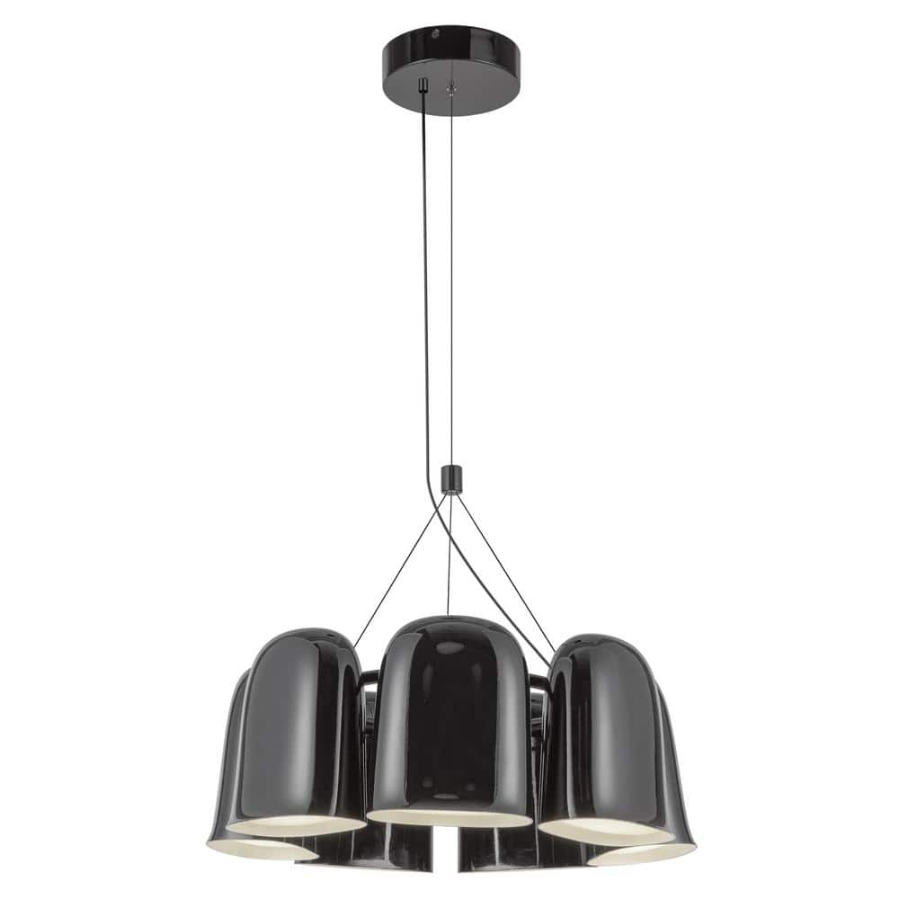 Bell 20-in 1 Light 40-Watt Glossy Black Integrated LED Chandelier price history on PriceWatchPro