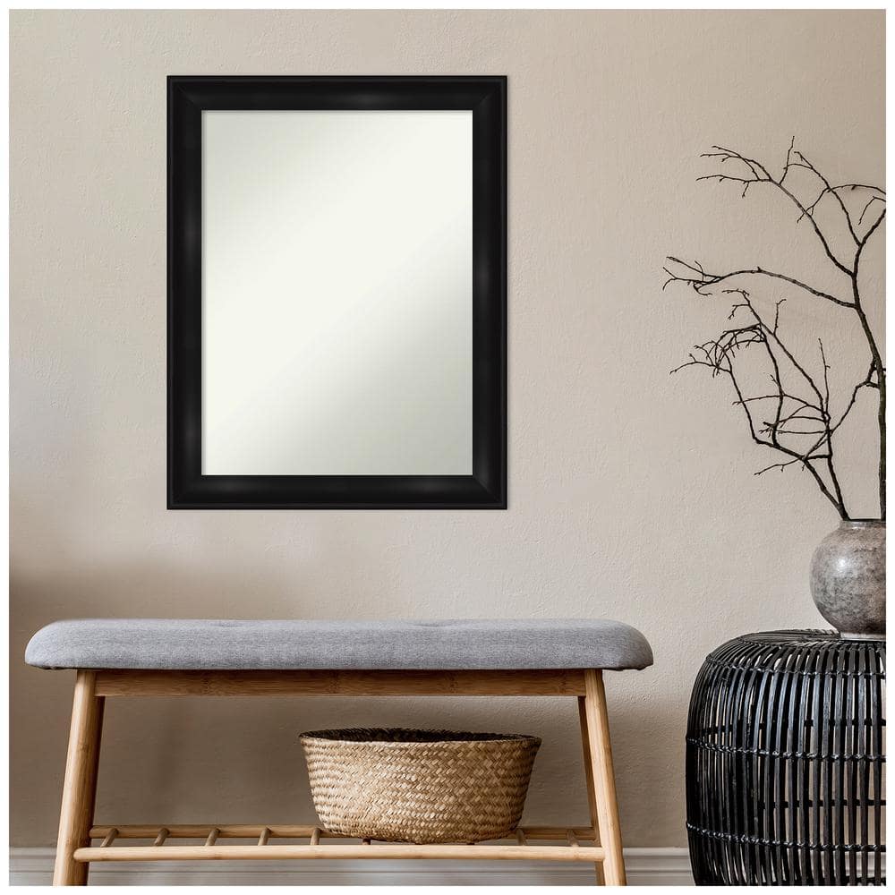 Grand Black Narrow 22" x 28" Non-Beveled Bathroom Vanity Mirror
