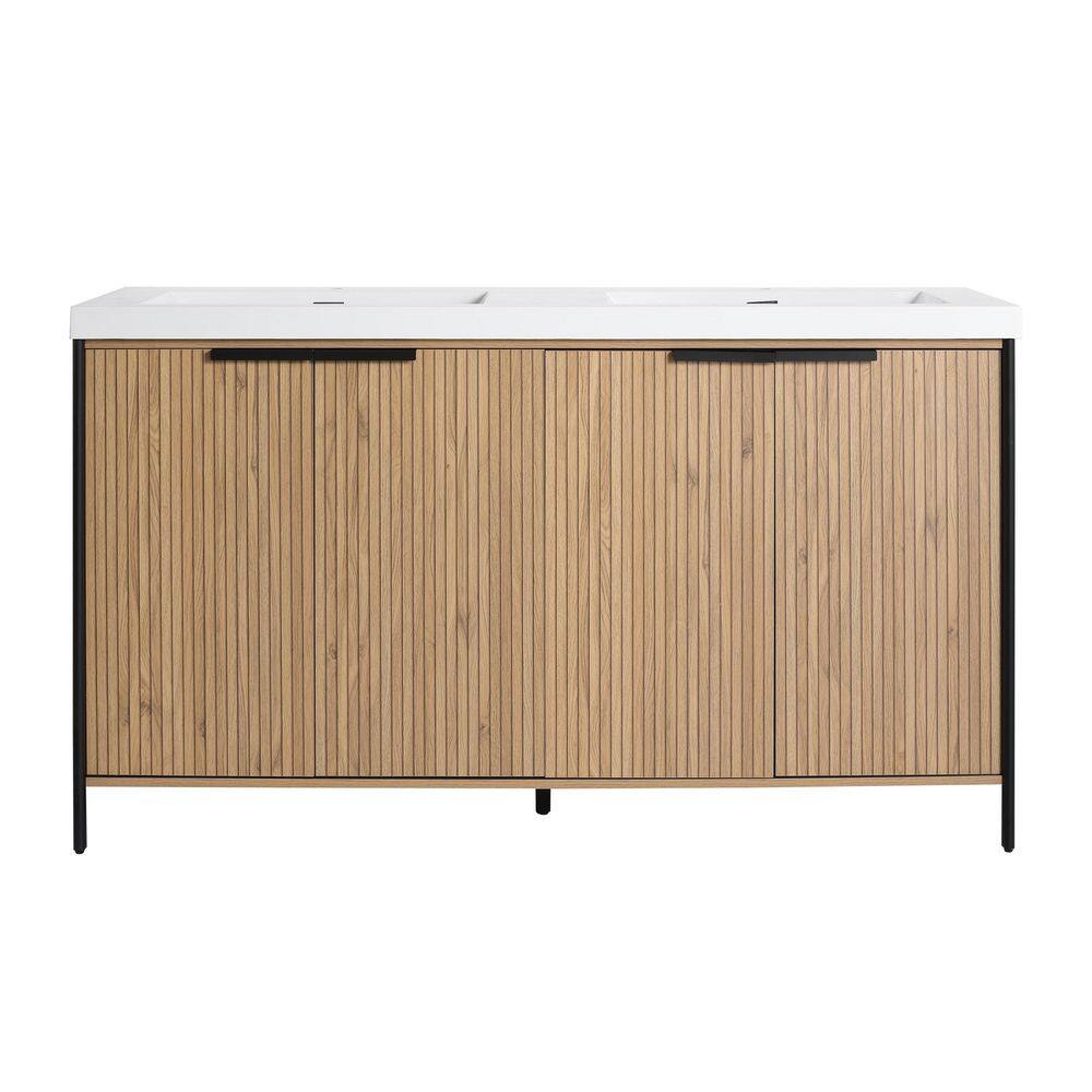 60 in. Freestanding Light Coffee Bath Vanity with White Cultured Marble Top Unassembled price history on PriceWatchPro