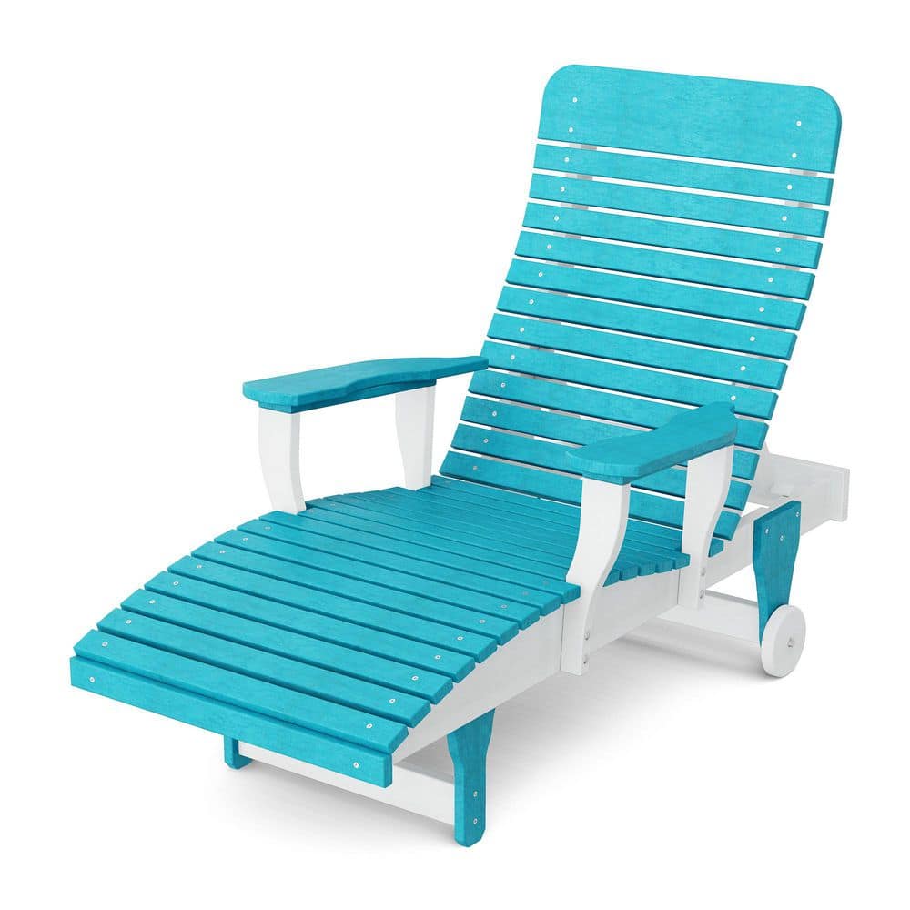 Signature Aruba Blue and White HDPE Plastic Outdoor Chaise Lounge price history on PriceWatchPro