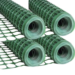 4 ft. x 100 ft. Green Plastic Temporary Fencing, Mesh Snow Fence, Safety Garden Netting (4-Pack)
