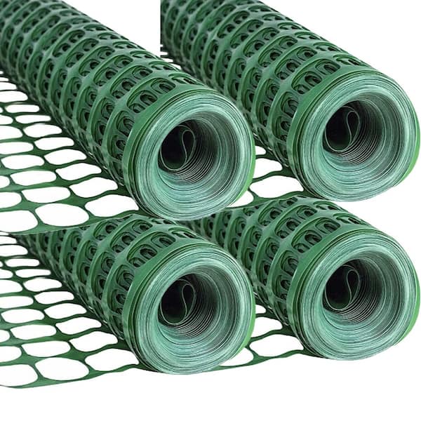 Extra Strength Mesh Snow Fencing Green & 25 Steel Plant Stakes Safety Fence 