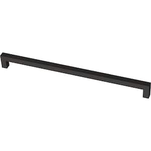 Modern Square 12 in. (305 mm) Modern Matte Black Cabinet Drawer Pull with Open Back Design