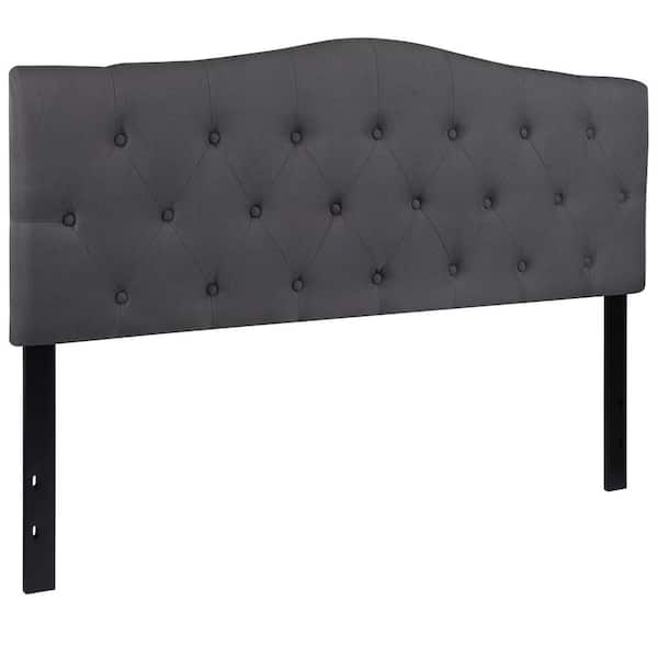 Carnegy Avenue Gray Cambridge Tufted Upholstered Headboard for Queen Size Bed, Adjustable Height Contemporary Fabric Tufted Headboard