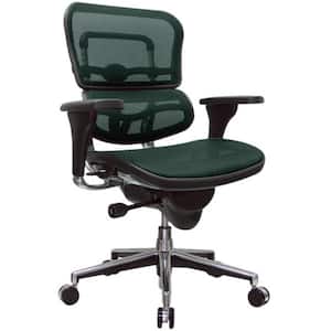 Zabrina Plastic Swivel Office Chair in Green with Non Adjustable Arms