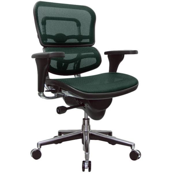 HomeRoots Zabrina Plastic Swivel Office Chair in Green with Nonadjustable Arms