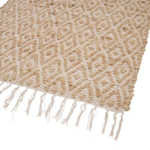 Jute Natural 2 ft. 2 in. x 3 ft. 9 in. Diamond Accent Rug