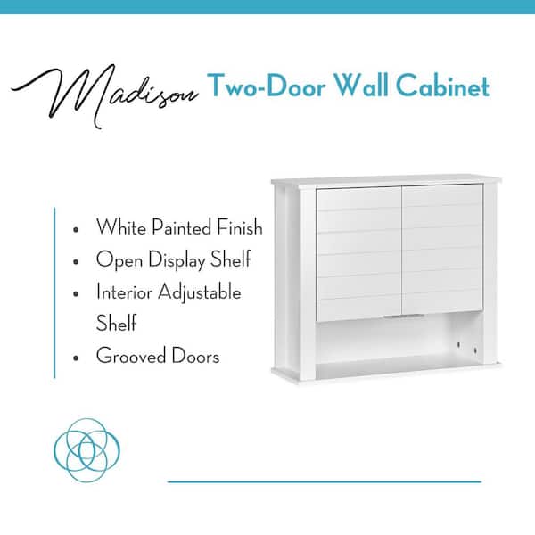 RiverRidge Madison 22.88-in x 19.88-in x 7.88-in White Bathroom Wall Cabinet