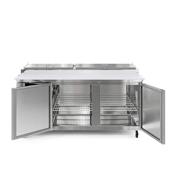 Koolmore 71 in. 17 cu. ft. Commercial Pizza Prep Refrigerator in