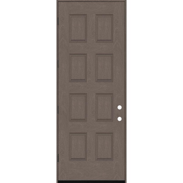 Steves & Sons Regency 36 in. x 96 in. 8-Panel RHOS Ashwood Stain Mahogany Fiberglass Prehung Front Door