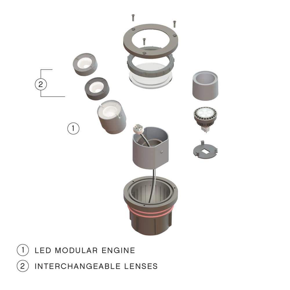 Bronze Low Voltage LED Well Light with Clear Lens