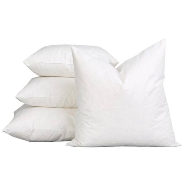 A1 Home Collections White Solid Down Alternative 24 in. x 24 in. Throw Pillow (Set of 2)