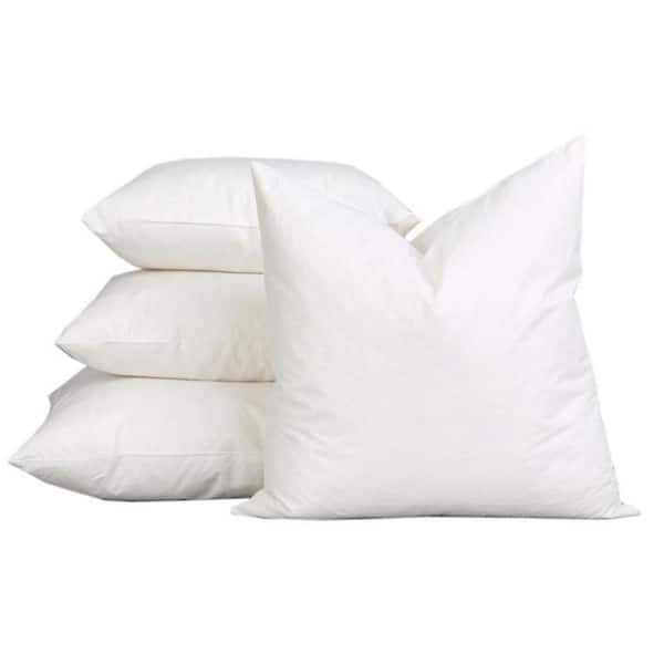 DECORATIVE DUCK FEATHER THROW/OBLONG PILLOWS, SET of 2, WHITE