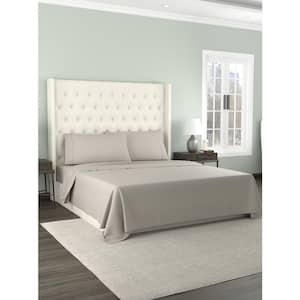 300 Thread Count 4-Piece Linen Solid Organic Cotton Percale King Sheet Set