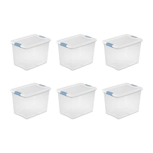 25 qt. Capacity Clear Storage Tote with Secure Latch Handles (6 Pack)