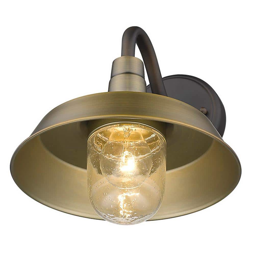 Burry 12" Antique Brass Dimmable Direct Wired Wall Light