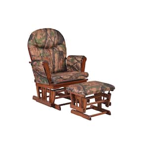 Home Deluxe Camouflage Fabric Cushion Glider Chair and Ottoman Set
