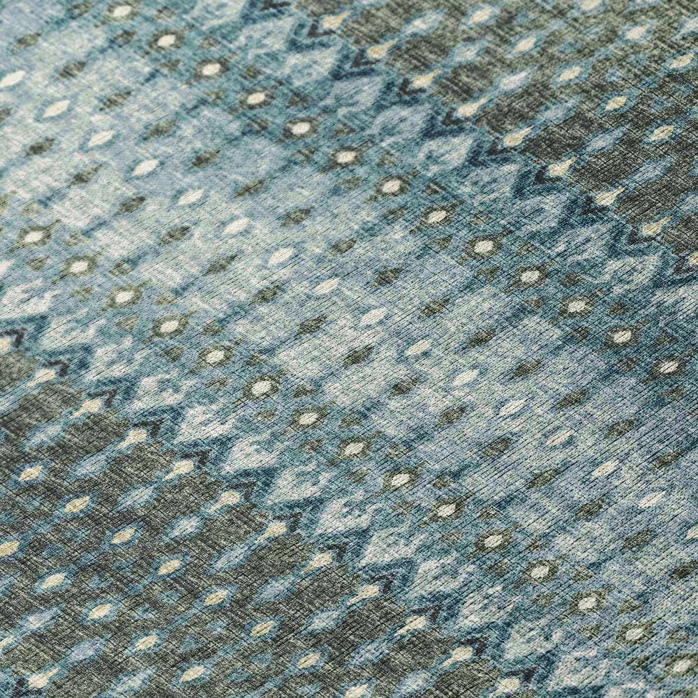 Moody Blue Ikat 8' x 10' Flat Woven Chenille Rug