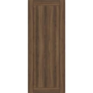 1-Panel Shaker 36 in. x 84 in. No Bore Pecan Nutwood Solid Composite Core Wood Interior Door Slab