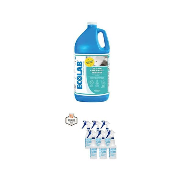 32 oz Heavy Duty Pro Spray Bottle (6-Pack) and 1 Gal Calcium, Lime, Rust Remover Concentrate Combo