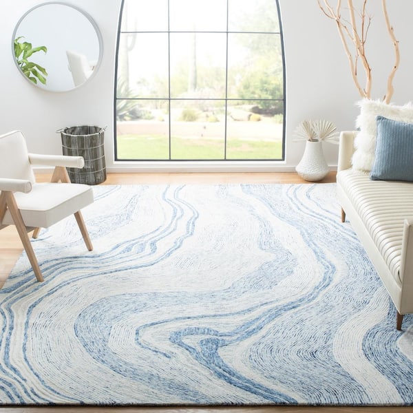 Fifth Avenue Blue/Ivory 9 ft. x 12 ft. Gradient Abstract Area Rug