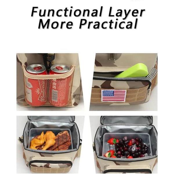ITOPFOX 15.85 qt. Waterproof Desert Camouflage Insulated