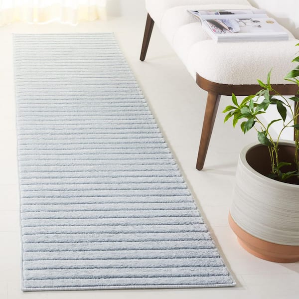 Selena 2 ft. x 10 ft. Blue Geometric Runner Rug