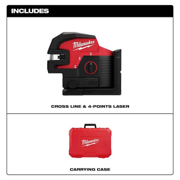 M12 12-Volt Lithium-Ion Cordless Green Cross Line and 4-Points Laser (Tool Only)