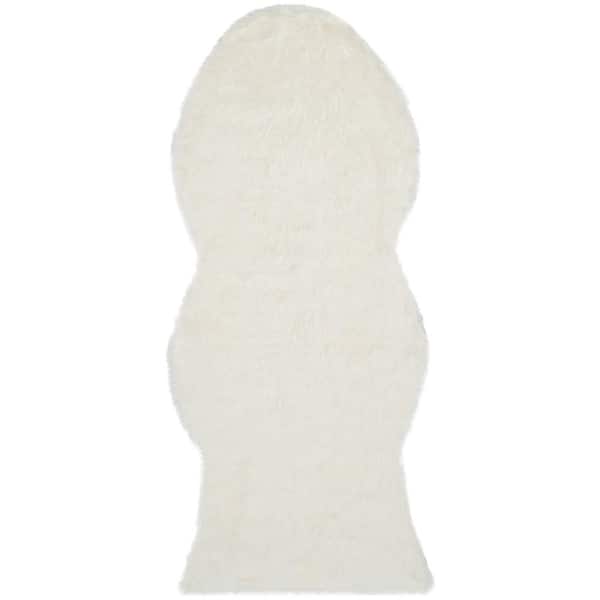 Safavieh Faux Sheep Skin Ivory 3 Ft X, White Faux Fur Rug Target