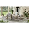 Hampton Bay Saddle View Brown 5-Piece Metal Patio Conversation Set with CushionGuard Charter Almond Biscotti Cushions 545.0540.000