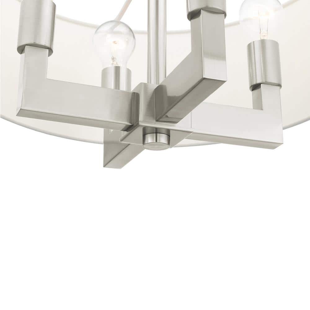 Mini Cresthaven Brushed Nickel 4-Light Chandelier with Crystal Accents