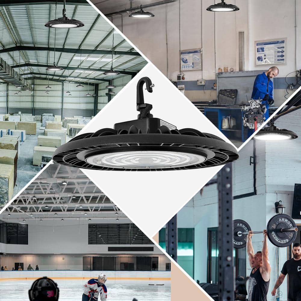 Black Aluminum 13" Modern LED High Bay Ceiling Light