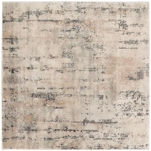 Concerto Beige Grey 4 ft. x 4 ft. Abstract Contemporary Square Area Rug