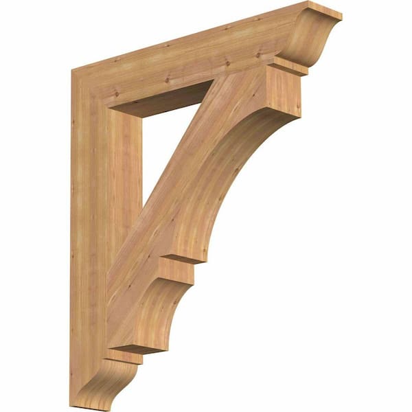 Ekena Millwork 5.5 in. x 38 in. x 34 in. Western Red Cedar Balboa Traditional Smooth Bracket
