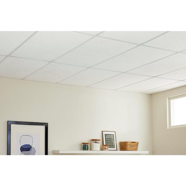 Textured 2 ft. x 4 ft. Suspended/Drop Square Edge Lay-in Ceiling Tile (2400 sq. ft. /pallet)